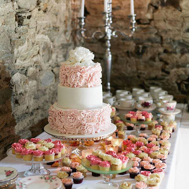 Gorgeous decorated 3 tier wedding cake made by Cherry Blossom Cakes Queenstown